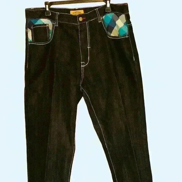 Urban Label Jeans mens 38x34 high rise Y2K Hip Hop Skater black flaw - Picture 9 of 15